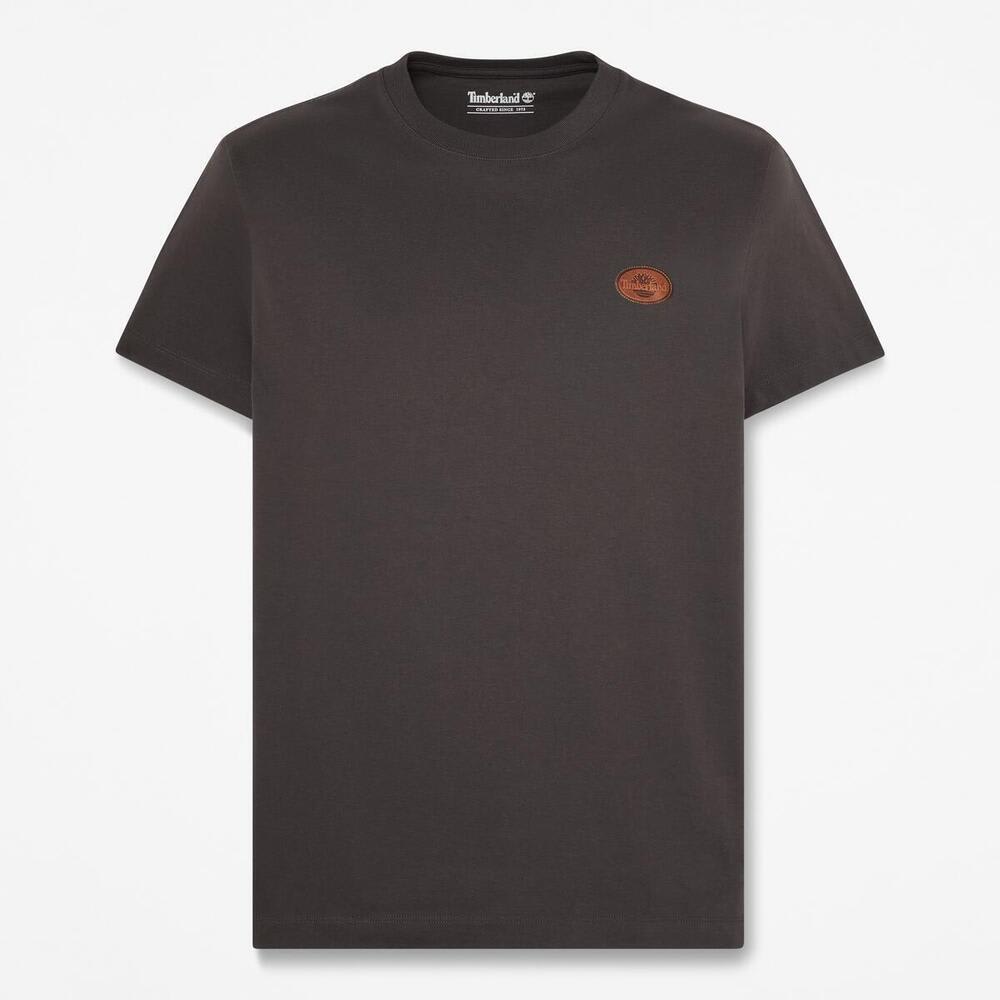 半袖レザー バッジ ヘビーウェイト Tシャツ メンズ 1
