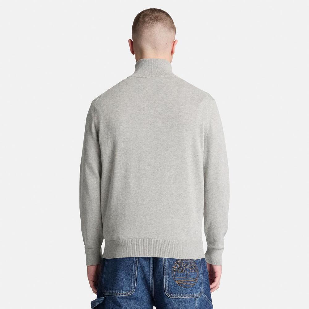 1/4ジップ コットン セーター メンズ 4