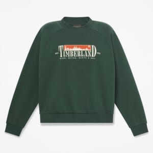 ブラッシュドバック グラフィック クルーネック スウェットシャツ レディース